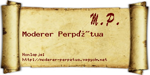 Moderer Perpétua névjegykártya